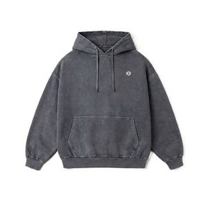 เสื้อฮู้ดดี้วินเทจทรงโอเวอร์ไซส์ ผ้าคอตตอนฟลีซหนานุ่ม สไตล์สตรีทแวร์ สกรีนโลโก้ได้ ทรงหลวม ขายส่งสำหรับผู้ชาย - Product Image 4