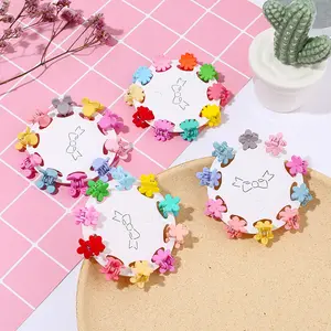 Candy color mini size claw hair clip flower cartoon shape bobby pins hairpins for girls kids