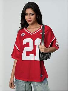 Camiseta de fútbol extragrande personalizada al por mayor para mujer y hombre, camiseta deportiva de malla con cuello en V, camiseta de equipo con número, ropa urbana OEM - Product Image 3