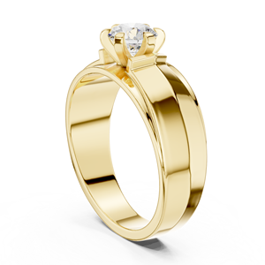 Modern Yellow Gold Lab-Grown Diamond Men’s <b>Statement</b> <b>Ring</b> – Contemporary Wedding Band diamond Jewelry - Product Image 1