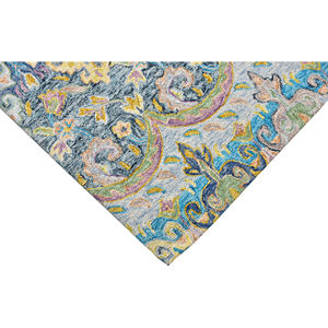 Tapis d'intérieur floral coloré tufté à la main, bleu multicolore, style persan traditionnel, pour les intérieurs modernes - Product Image 2