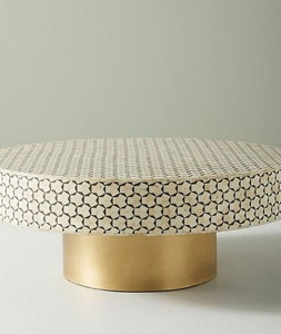 Table basse moderne en os incrusté, faite à la main, écologique, design unique, charme intemporel, caractéristiques réglables, marque F S INTERNATIONAL - Product Image 3