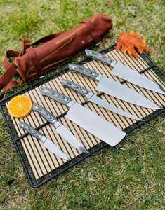 Legacy Blades 5-Piece Damascus Steel <b>Knife</b> <b>Set</b> with Wood Handle Polished Straight Edge for Meat Fruit Vegetable Professional Use - Product Image 2