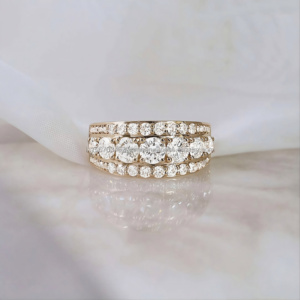 Anillo de compromiso/boda unisex de oro blanco fino vintage de 14k con diamante cultivado en laboratorio IGI, hecho a mano para aniversario - Product Image 1