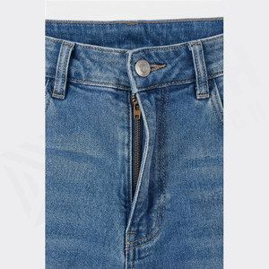 Jean en denim délavé coupe droite taille haute pour homme, style décontracté en coton, idéal pour le printemps - Product Image 5