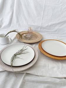 Fabricante de placas cargadoras de ratán tejidas a mano mimbre de bambú natural decoración de mesa de comedor ecológica Vietnam - Product Image 6