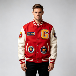 Blouson universitaire en chenille épaisse 2026, brodé sur mesure, style preppy, col rabattu pour homme - Product Image 3