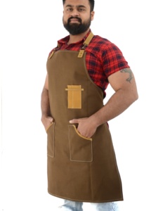 Delantal duradero con logotipo personalizado para salón de peluquería, corte de pelo, barbería, cocina, capa, chaleco, delantal de lona y cuero para hombres y mujeres - Product Image 3
