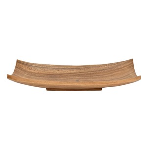 Bol de service décoratif en bois fait main, design minimaliste, finition naturelle, pour la présentation des aliments à la maison - Product Image 3