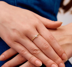Anillo Solitario Minimalista de Oro de 14 Quilates con Diamante Cultivado en Laboratorio Certificado por IGI, Joyería Clásica para Compromiso, Aniversario o Fiesta, Regalo para Mujer - Product Image 6