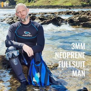 ชุดดำน้ำนีโอพรีน AROPEC 3 มม. สำหรับผู้ชาย ชุดดำน้ำแบบสกูบา ผลิตตามสั่ง OEM ODM โรงงานผลิต ชุดจั๊มสูทแบบเต็มตัว ซิปหลัง สำหรับเล่นเซิร์ฟและดำน้ำตื้น - Product Image 2