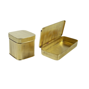Boîte à bonbons et fruits secs en métal brillant avec couvercle en laiton gravé, design royal, pour toffee et chocolat - Product Image 4