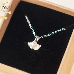 Collier pendentif fin en argent S925, version coréenne, petit ange frais, perle, chaîne courte pour clavicule, D4190 - Product Image 5