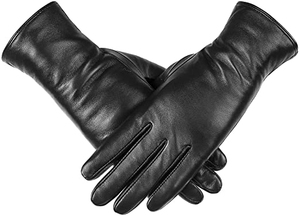 Gants d'hiver unisexes en peau de mouton, élégants, épais, compatibles écran tactile, antidérapants, coupe-vent, à doigts complets, pour le sport et le cyclisme en extérieur (vente en gros) - Product Image 4