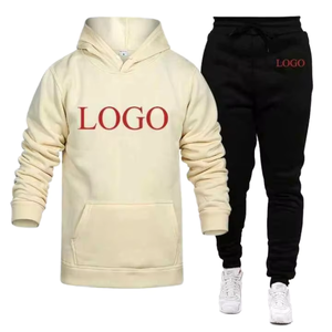Conjunto Deportivo, Sudadera con Capucha y Pantalones Deportivos, Impresión de Logotipo Personalizado, Ropa Casual de Otoño, 100% Algodón, Color Sólido - Product Image 4