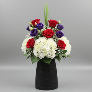 Luxury Embossed <b>Matte</b> Black Metal Flower Vase Elegant Floral Pattern Handcrafted Home Decor <b>Table</b> Centerpiece Single Unit - Product Image 1