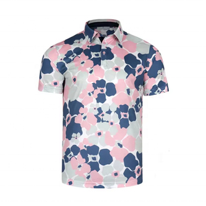 Camiseta de Golf para Hombre al por Mayor, con Logotipo Frontal, Tejido de Punto Sólido, Secado Rápido, 100% Algodón - Product Image 1