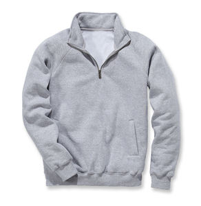 Sudadera de punto para hombre con cremallera de un cuarto, cuello alto, manga larga, color liso, ajuste regular, para otoño - Product Image 4