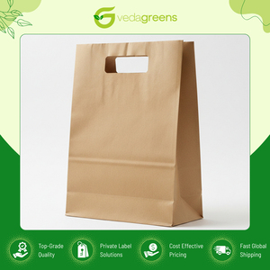 Personnalisation possible pour des sacs en papier kraft écologiques de style classique avec poignées pour les achats et l'emballage de plats à emporter - Product Image 6