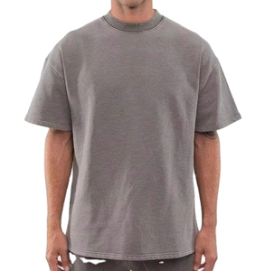Camiseta de Gran Tamaño para Hombre, Corte Cuadrado, 100% Algodón, Cuello Redondo, Manga Corta, Secado Rápido, 260g, con Logotipo Personalizado del Fabricante - Product Image 2