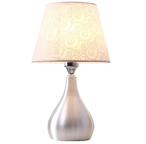Modern Metal <b>Table</b> <b>Lamp</b> with White Drum Shade Round <b>Base</b> for Living Room Indoor Use - Product Image 2