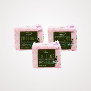 แผ่นอนามัยแบบยาว Wow Pure Cotton Long Panty Liners 20 ชิ้น x 3 แพ็ค แผ่นอนามัยแบบยาวสำหรับใช้ทุกวัน - Product Image 1