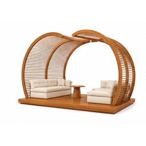 Gazebo de Madera de Teca de Lujo para Exteriores con Cama, para Hotel, Resort, Villa, Jardín, Piscina, Muebles Comerciales para Hostelería - Product Image 1