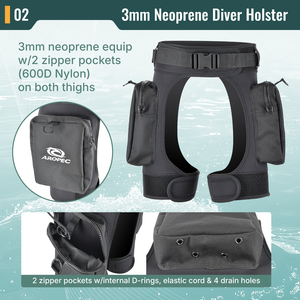 Aropec - Funda de Neopreno de 3 mm para Buceo, Pantalones Cortos Ajustables con Bolsillos en el Muslo y Bolsillos con Cremallera de Nailon 600D para Buceo y Espeleología, OEM/ODM - Product Image 3