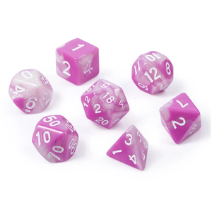 Juego de Dados de Resina con Esquinas Redondeadas, Color Rojo Caramelo, con Logotipo Personalizado, para Juegos de Rol como Dungeons and Dragons - Product Image 5