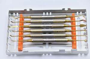 Kit d'instruments dentaires pour implants Sinus Lift en acier inoxydable allemand de haute qualité, 5 pièces, avec cassette, manuel, certifié CE, par GS - Product Image 5