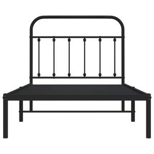 Cadre de lit double en acier noir avec revêtement poudré, lit rectangulaire en métal - Product Image 6