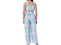 Ensemble coordonné décontracté pour femme, fabriqué en Inde, imprimé feuilles bohèmes, 100 % coton, écologique, coupe ajustée, taille élastique, style robe douce