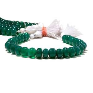 ลูกปัดออนิกซ์สีเขียวทรงกลมเรียบ ลูกปัดพลอยออนิกซ์สีเขียวธรรมชาติสำหรับทำเครื่องประดับ DIY - Product Image 3