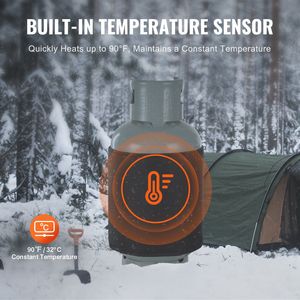 Calentador de Cilindros de Gas Aislado Tipo Banda, Calentador de Propano de 120W con Termostato Interno, Temperatura Máxima 90°F para Accesorios de Estufas de Camping - Product Image 4