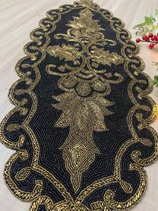 Boho Beaded <b>Table</b> <b>Runner</b> Handmade Decorative Tablecloth for <b>Dining</b> Room Wedding Party and Home decor traditional design - Product Image 4