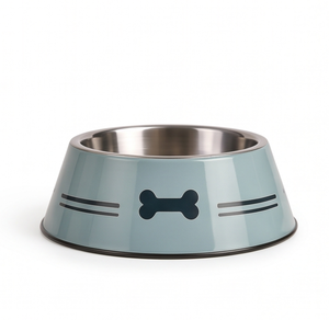 OEM Cuenco para perros de acero inoxidable con esmalte azul pizarra, base antideslizante, para cachorros y gatos, para comida y agua, venta al por mayor - Product Image 1