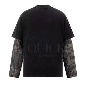 Camiseta moderna de cuello redondo para hombre, mezcla de algodón suave, ajuste cómodo, ropa informal adecuada para todas las estaciones - Product Image 1