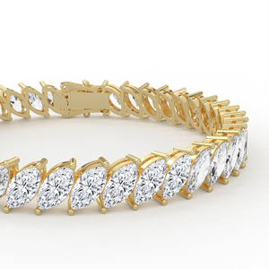 กำไลข้อมือเพชรทรงมาร์ควิสแบบซิกแซก ตัดเฉียง ทอง 14k 18k ดีไซน์ไดนามิกแบบสลับขาหนีบ - Product Image 3