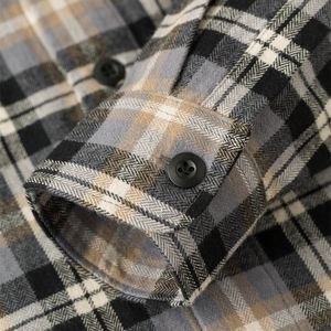 เสื้อเชิ้ตแขนยาวลายสก็อต/ลายตารางผ้าฝ้ายแท้ พิมพ์โลโก้ได้ตามต้องการ สำหรับผู้ชาย เนื้อผ้าระบายอากาศได้ดี คุณภาพสูง - Product Image 4