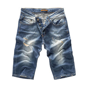 Shorts cargo en jean pour homme, taille mi-haute, fermeture boutonnée, style décontracté, 100 % coton tissé, respirant, couleur unie, longueur Bermuda - Product Image 6