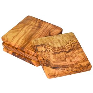 Premium Wooden Coaster Set for Coffee Tea Cups <b>Glasses</b> and Dining Table Protection - Product Image 2