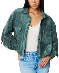 Veste en cuir à franges réversible de qualité supérieure, prix de gros, design personnalisé, taille adulte pour femmes, printemps-hiver - Product Image 6