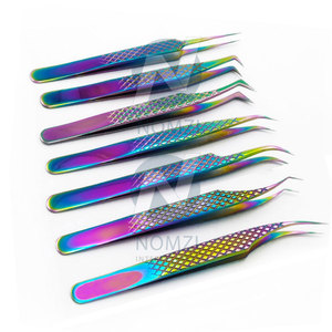 Pinzas para Pestañas, Juego de Pinzas para Extensiones de Pestañas, 5 Pinzas de Acero Inoxidable Japonés con Punta Curva y Lisa, Marca OEM 45 90 - Product Image 3