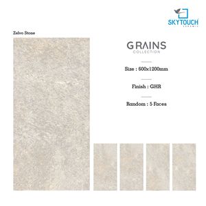 Baldosa de Porcelana Zelvo Stone GHR 600x1200mm, Imitación Piedra Mate, para Paredes y Pisos Interiores, Resistente a Ácidos, Antibacteriana, Antideslizante - Product Image 2