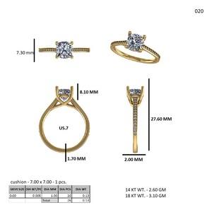 แหวนเพชรทรงรีทอง 14K เพชรเพาะเลี้ยงในห้องปฏิบัติการ ประดับเพชรแบบ Pave สำหรับผู้หญิง - Product Image 5