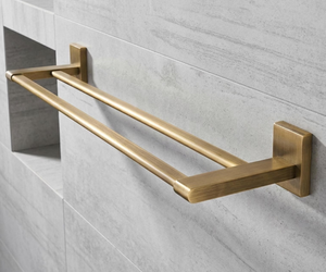 Creative Golden Color Hotel & Apartment Use Modern Design Eco-Friendly Bathroom Towel Rack Nail-Free Single-Rod Towel Bar - Product Image 5
