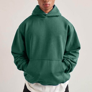 Sweat à capuche oversize pour homme avec cordon de serrage, capuche croisée, épaules tombantes, poche kangourou avant et manches amples - Product Image 5