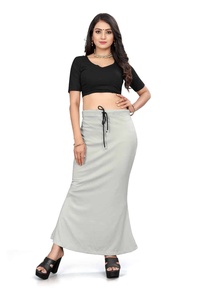 Jupe crayon pour femme à taille élastique, couleur unie, avec cordon de serrage, longueur cheville, style décontracté, mélange de coton et de spandex - Product Image 1