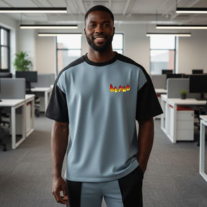 T-shirt Homme Oversize Personnalisé 100% Coton, Épaules Tombantes, Style Hip Hop, 180 GSM, Anti-rétrécissement, Séchage Rapide, Respirant, Streetwear Tendance - Product Image 1