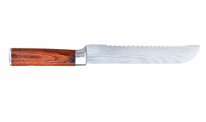 High Quality Handmade Damascus Steel Serrated Bread Chef's <b>Knife</b> PRESTIGE BLADES Ambidextrous Brushed Finish Dishwasher <b>Safe</b> - Product Image 5